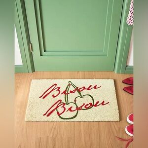 ANTHROPOLOGIE NWT Jordan nickson bisou cherries printed coir doormat